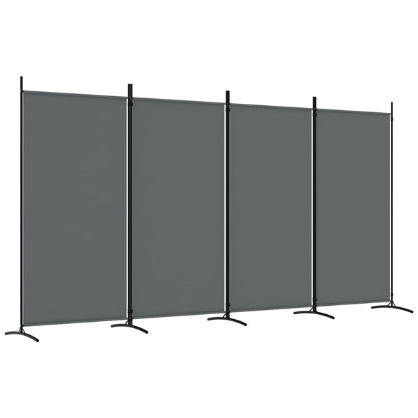 Romdeler 4 paneler antrasitt 346x180 cm stoff