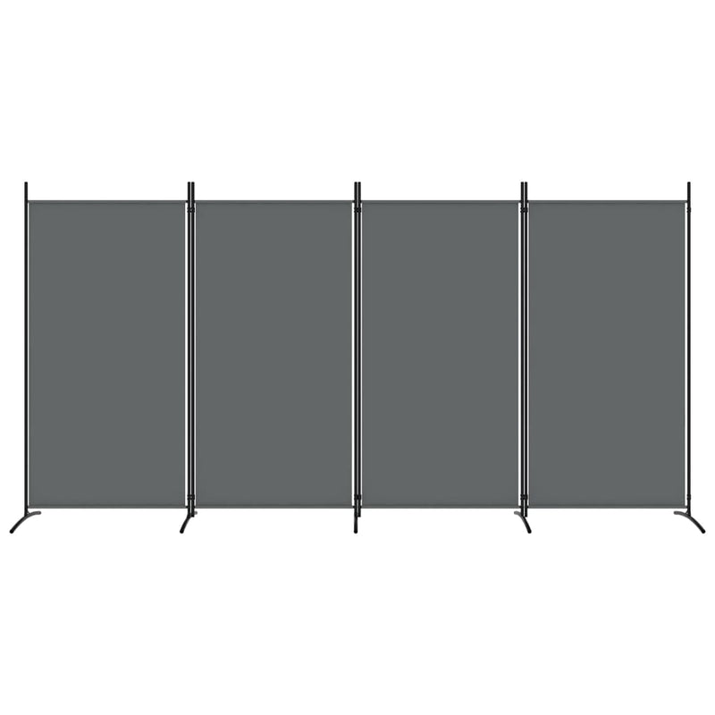 Romdeler 4 paneler antrasitt 346x180 cm stoff