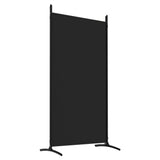Romdeler 4 paneler svart 346x180 cm stoff