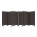 Romdeler med 6 paneler brun 520x180 cm stoff