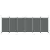 Romdeler med 6 paneler antrasitt 520x180 cm stoff