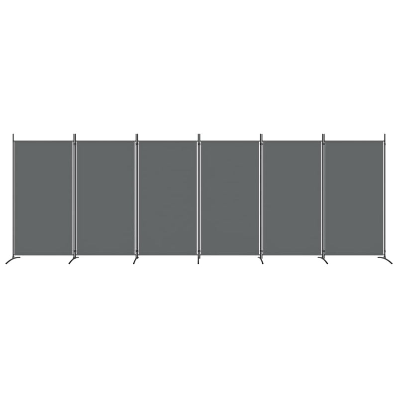 Romdeler med 6 paneler antrasitt 520x180 cm stoff