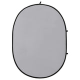 2-i-1 Studiobakgrunn oval svart og grå 200x150 cm