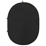 2-i-1 Studiobakgrunn oval svart og grå 200x150 cm