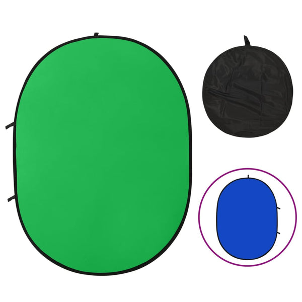 2-i-1 Studiobakgrunn oval grønn og blå 200x150 cm