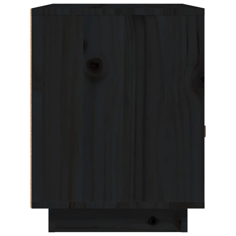 Nattbord svart 40x34x45 heltre furu