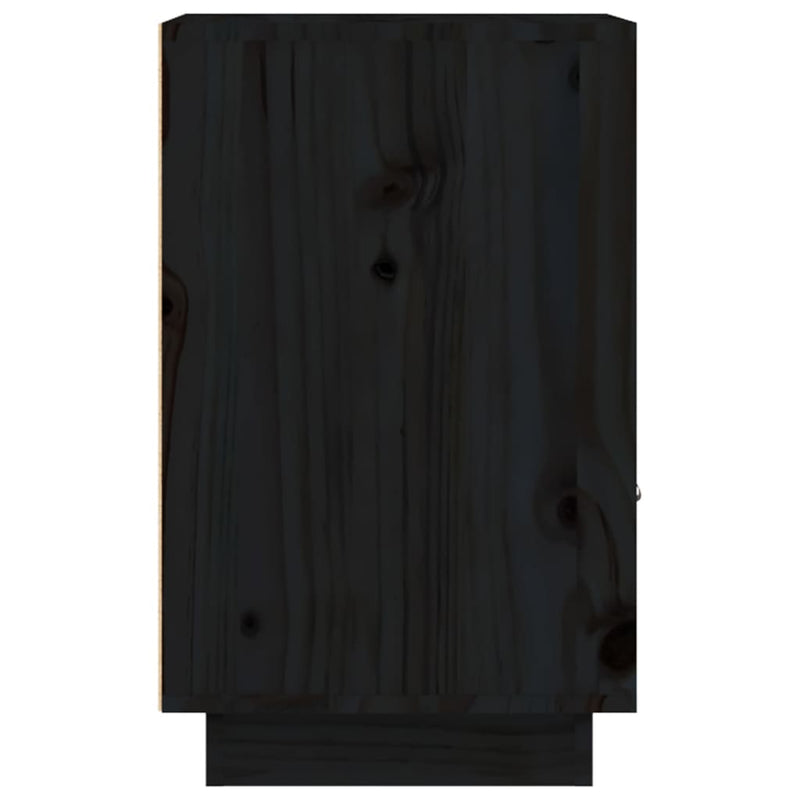 Nattbord svart 40x34x55 heltre furu