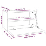 Veggskap honningbrun 60x30x35 cm heltre furu