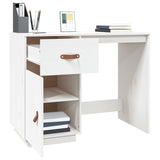 Skrivebord hvit 95x50x75 cm heltre furu
