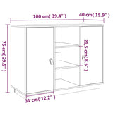 Skjenk svart 100x40x75 cm heltre furu