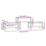 vidaXL Plantekasse 245,5x44x75cm heltre furu