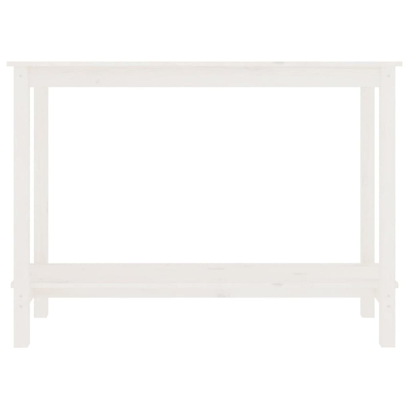 Konsollbord hvit 110x40x80 cm heltre furu