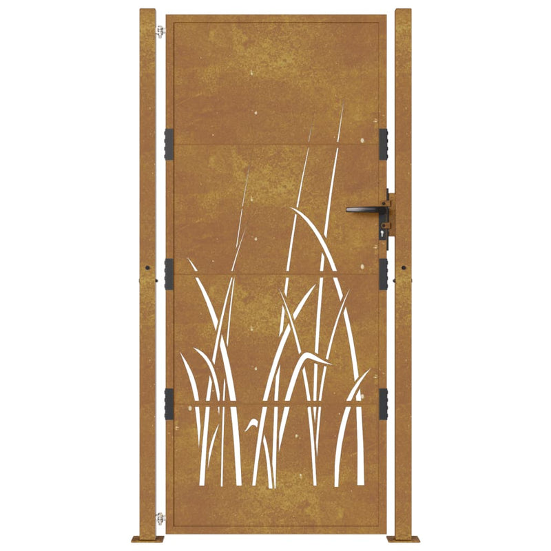 Hageport 105x180 cm cortenstål gressdesign