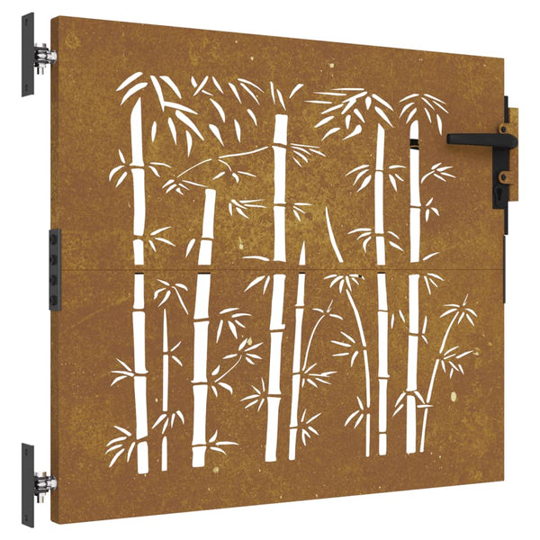 Hageport 85x100 cm cortenstål bambusdesign
