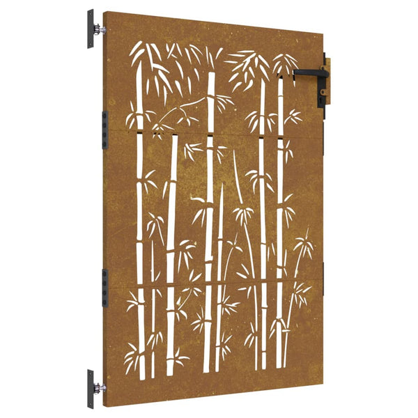 Hageport 85x150 cm cortenstål bambusdesign