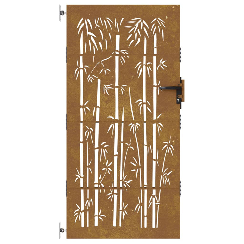 Hageport 85x175 cm cortenstål bambusdesign