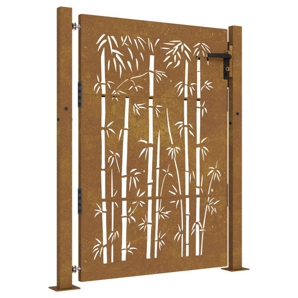 Hageport 105x155 cm cortenstål bambusdesign