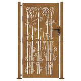 Hageport 105x180 cm cortenstål bambusdesign