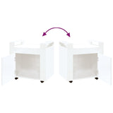 Tralle til skrivebord høyglans hvit 60x45x60 cm konstruert tre