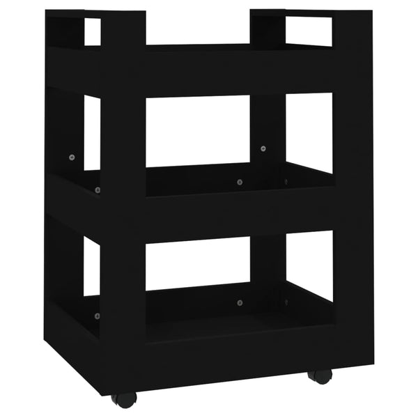 Kjøkkentralle svart 60x45x80 cm konstruert tre