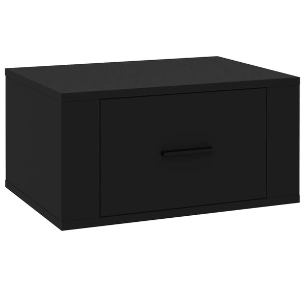 vidaXL Veggmontert nattbord svart 50x36x25 cm