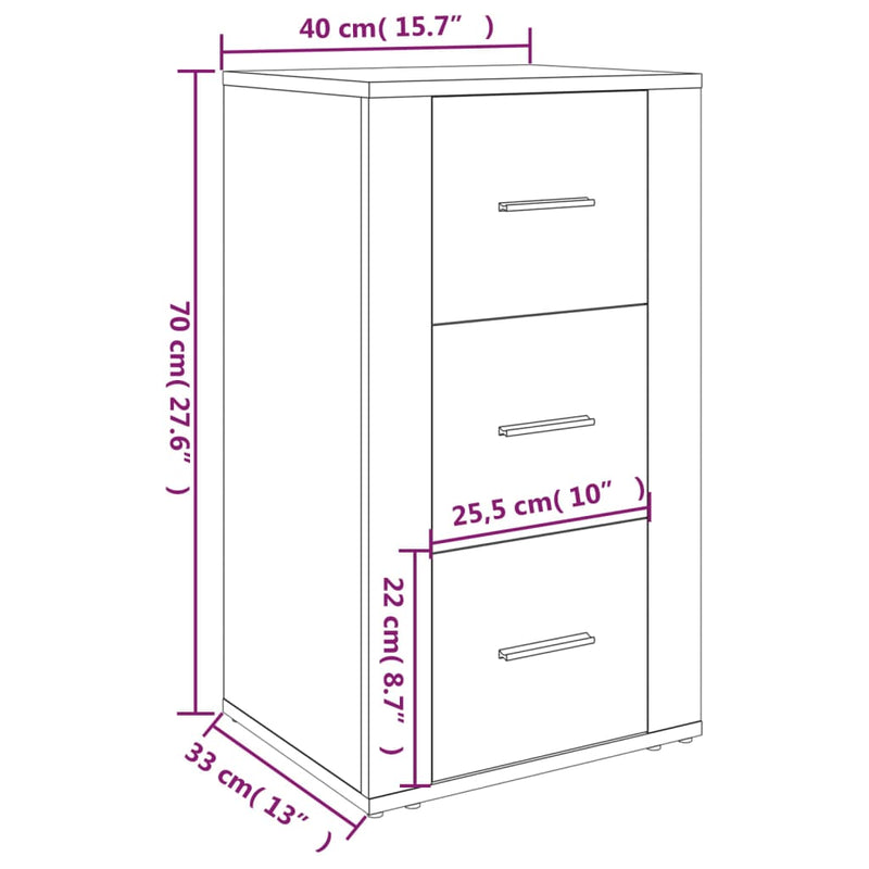 Skjenk svart 40x33x70 cm konstruert tre