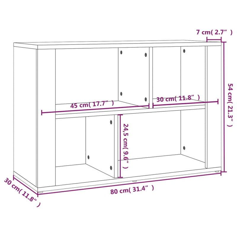 Skjenk svart 80x30x54 cm konstruert tre