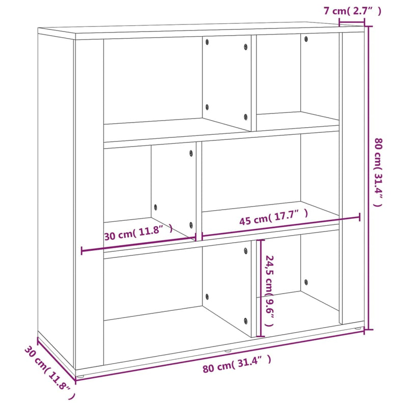 Skjenk betonggrå 80x30x80 cm konstruert tre