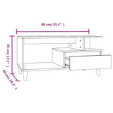 Salongbord sonoma eik 90x49x45 cm konstruert tre