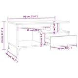 Salongbord sonoma eik 90x49x45 cm konstruert tre