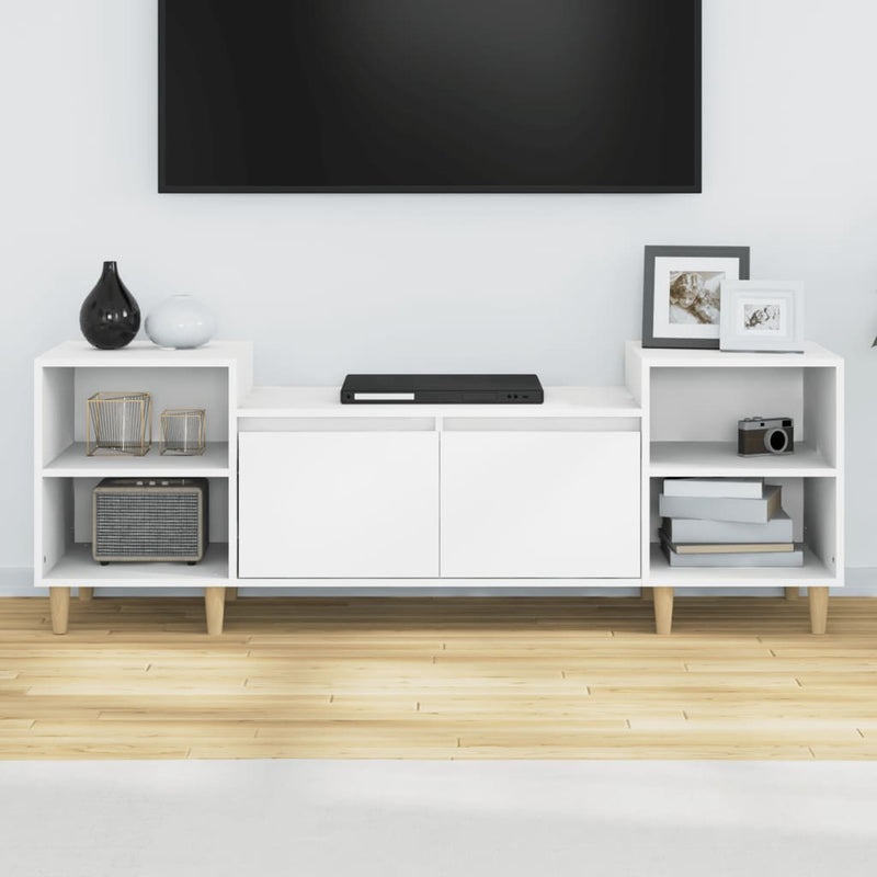TV-benk hvit 160x35x55 cm konstruert tre