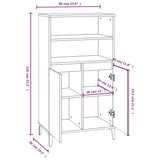 Highboard brun eik 60x36x110 cm konstruert tre