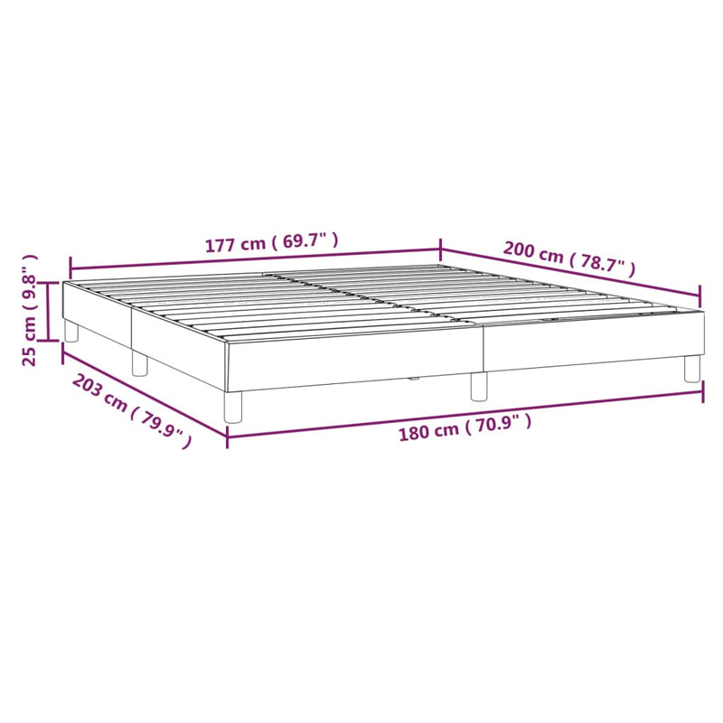 Sengeramme boksfjær svart 180x200 cm 6FT Super King stoff