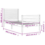 Sengeramme med hodegavl hvit 100x200 cm heltre