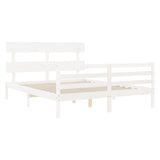 Sengeramme med hodegavl hvit 5FT King Size heltre