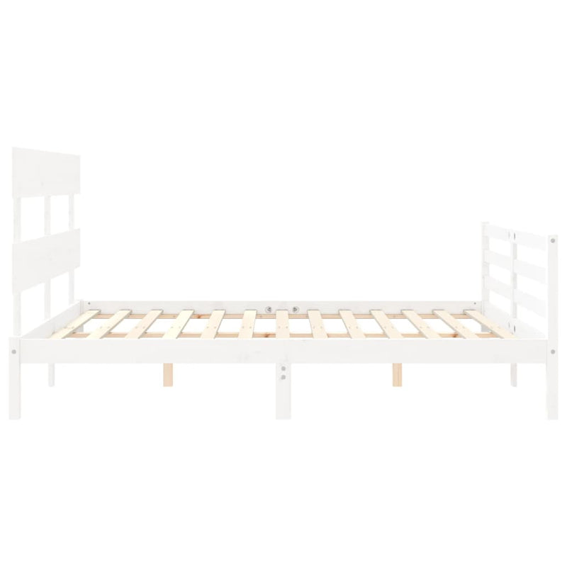 Sengeramme med hodegavl hvit 5FT King Size heltre