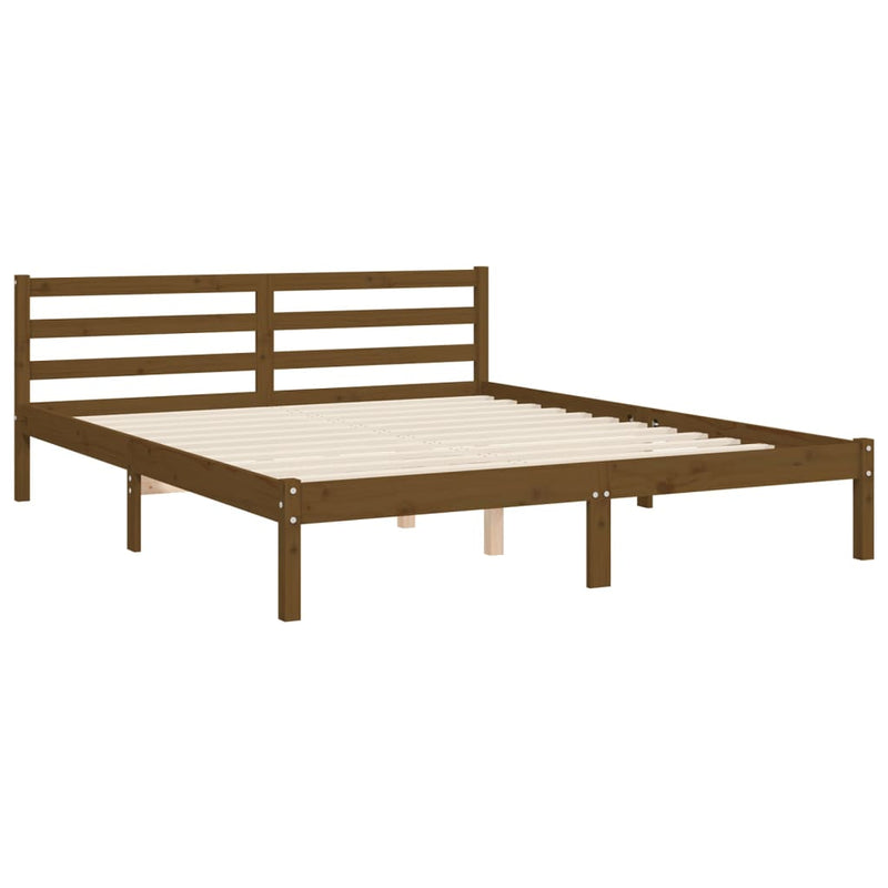 Sengeramme med hodegavl honningbrun 5FT King Size heltre