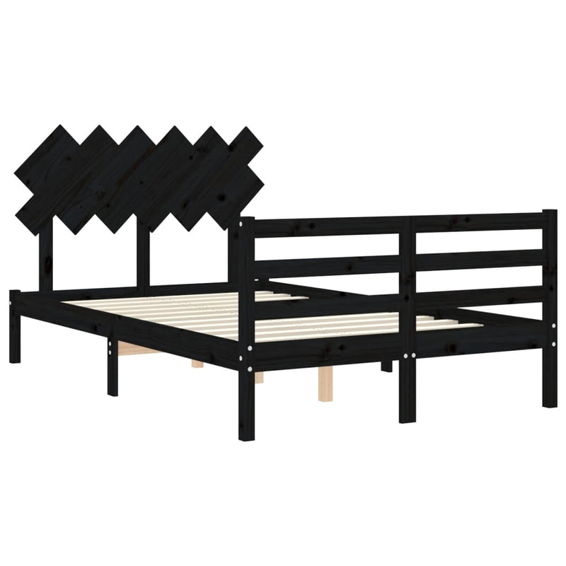 Sengeramme med hodegavl svart 4FT6 double heltre