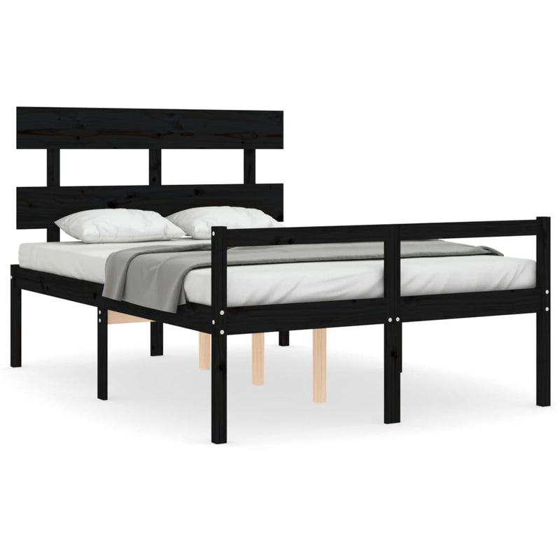 Sengeramme med hodegavl svart 4FT6 double heltre