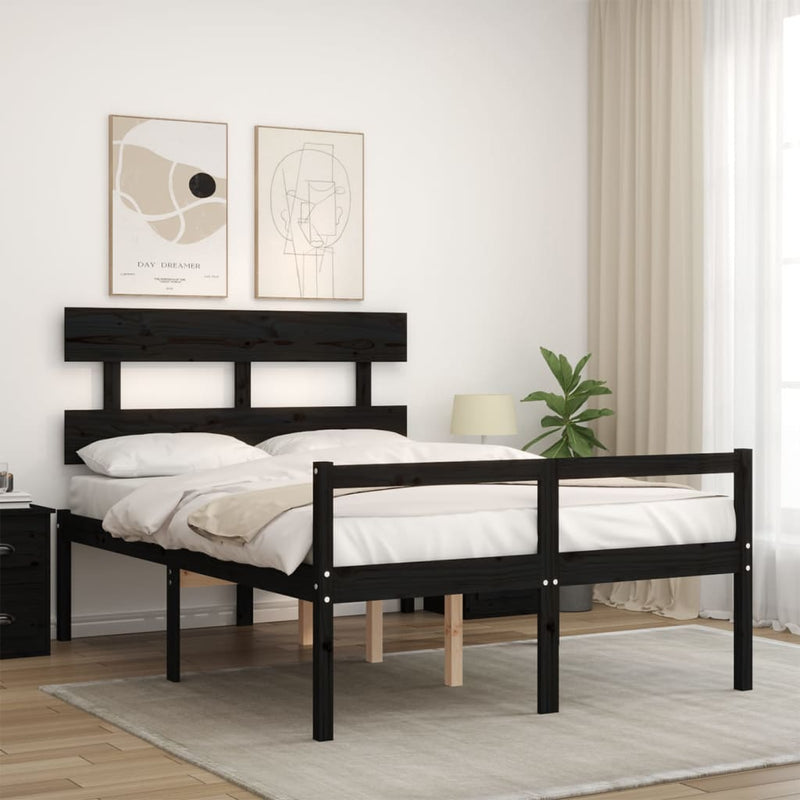 Sengeramme med hodegavl svart 4FT6 double heltre