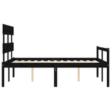 Sengeramme med hodegavl svart 4FT6 double heltre