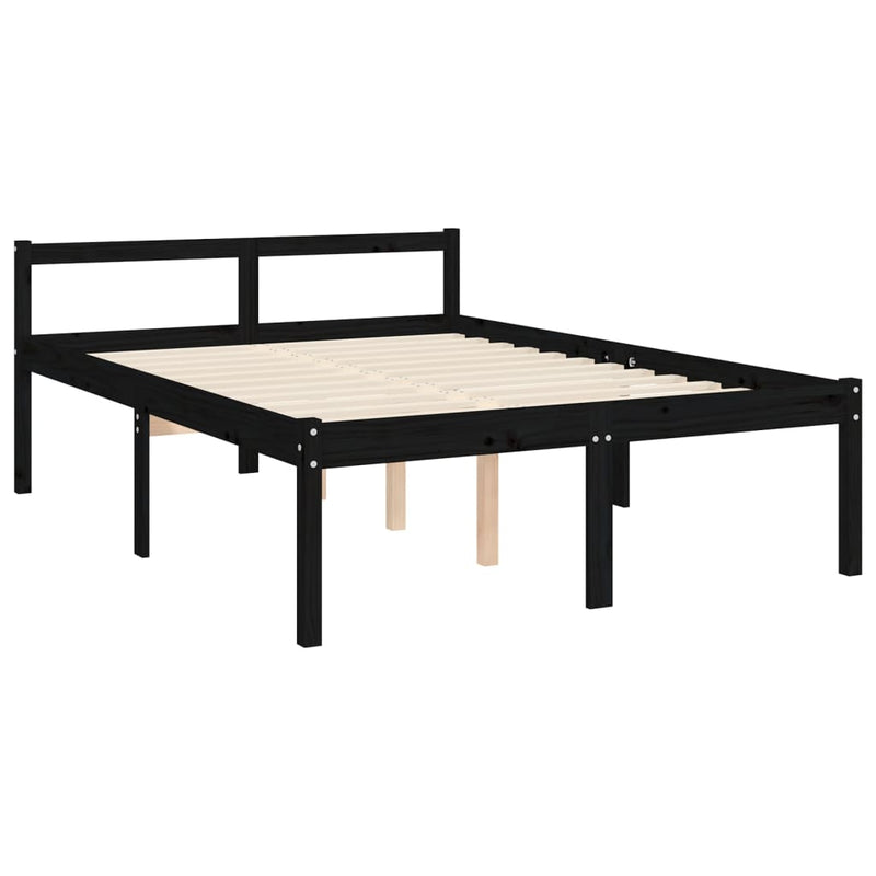 Sengeramme med hodegavl svart 4FT6 double heltre