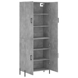 Highboard betong grå 69,5x34x180 cm konstruert tre