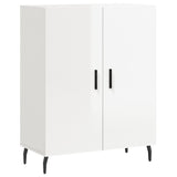 Highboard høyglans hvit 69,5x34x180 cm konstruert tre