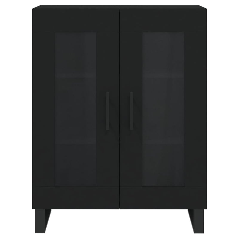 Highboard svart 69,5x34x180 cm konstruert tre