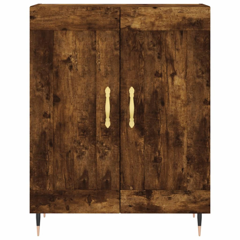 Highboard røkt eik 69,5x34x180 cm konstruert tre