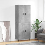 Highboard betong grå 69,5x34x180 cm konstruert tre