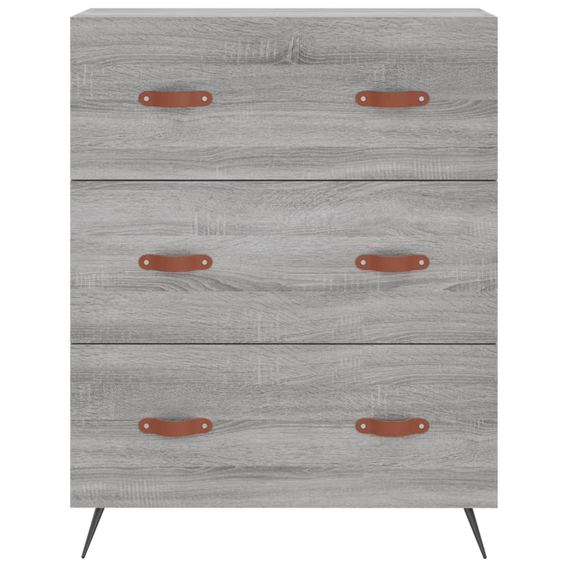 Highboard grå sonoma 69,5x34x180 cm konstruert tre