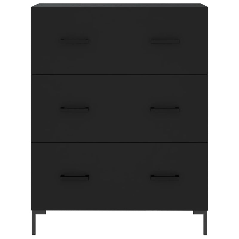 Highboard svart 69,5x34x180 cm konstruert tre