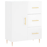 Highboard høyglans hvit 69,5x34x180 cm konstruert tre